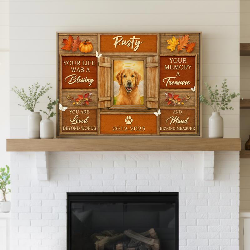 Rustic Autumn Remembrance Of Your Beloved Dog Memorial Canvas Rustic Autumn Remembrance Of Your Beloved Dog Memorial Canvas