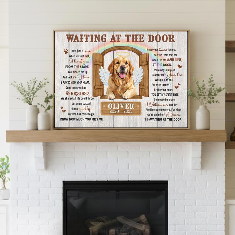 Waiting At The Door - Pet Loss Sympathy Gift, Personalized Canvas Waiting At The Door - Pet Loss Sympathy Gift, Personalized Canvas