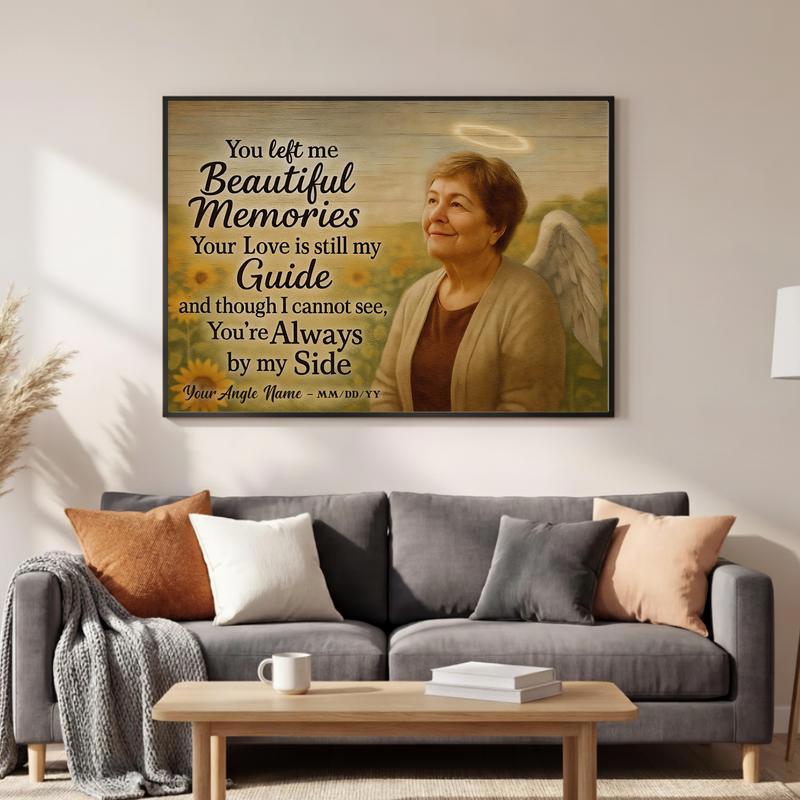 Angel Mom Sunflower Memorial - Personalized Sympathy Gift Canvas Angel Mom Sunflower Memorial - Personalized Sympathy Gift Canvas