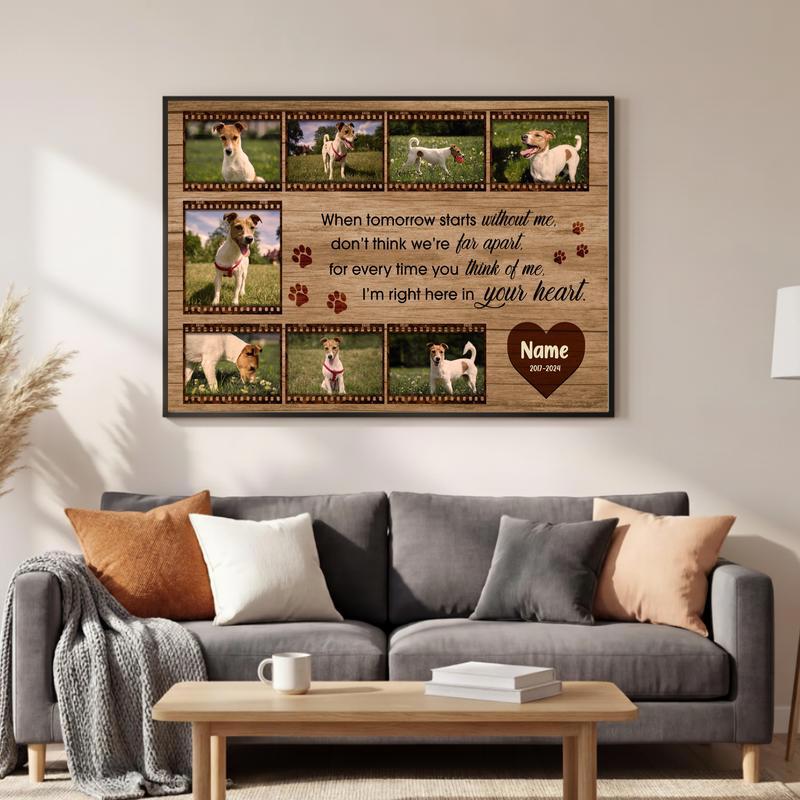 Film Strip Personalized Dog Photo Memorial Collage Canvas