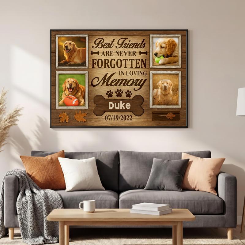 Forever Friends Fall Pet Memorial Photo Collage Canvas Forever Friends Fall Pet Memorial Photo Collage Canvas