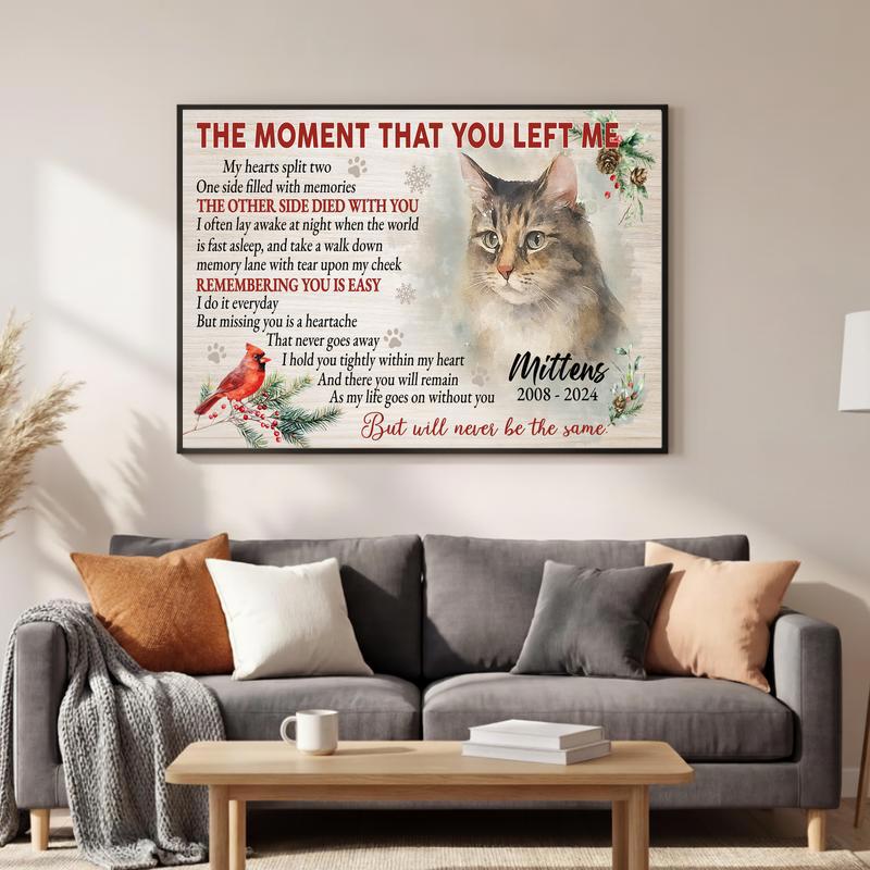 Heartfelt Holiday Watercolor Portrait Cat Memorial Art Canvas Heartfelt Holiday Watercolor Portrait Cat Memorial Art Canvas