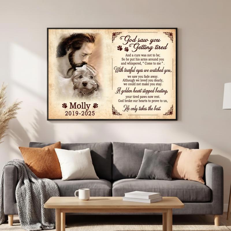 Heavenly Pet Portrait With Jesus & Angel Tribute Canvas Heavenly Pet Portrait With Jesus & Angel Tribute Canvas