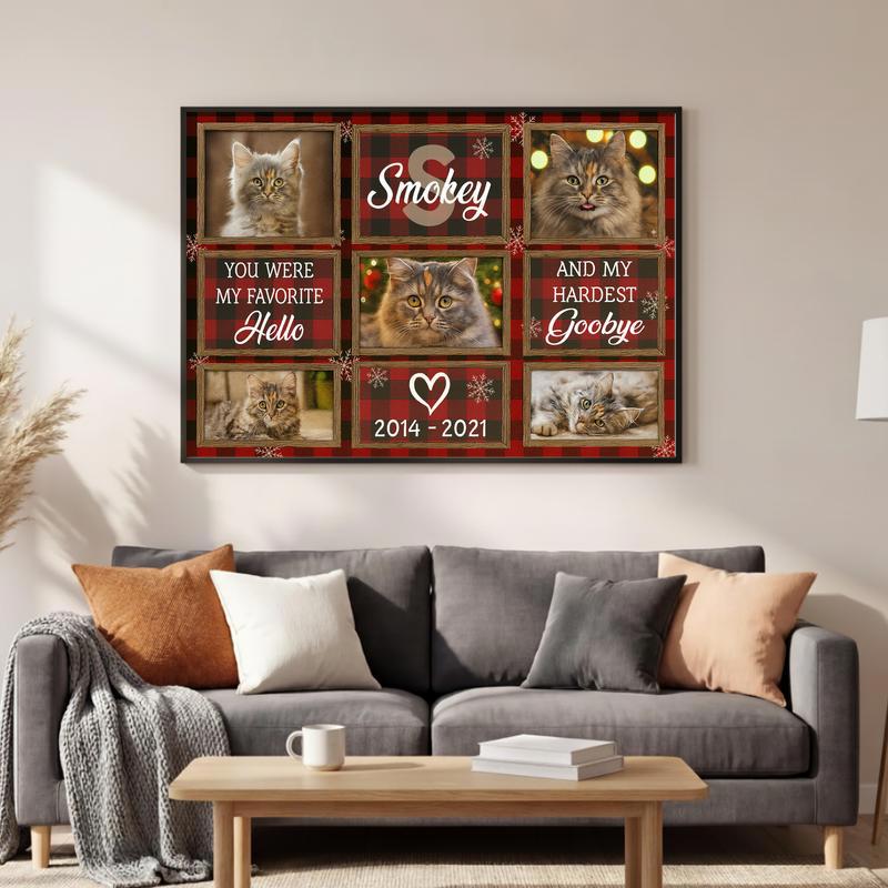Holiday Memories Pet Loss Collage Custom Cat Memorial Canvas
