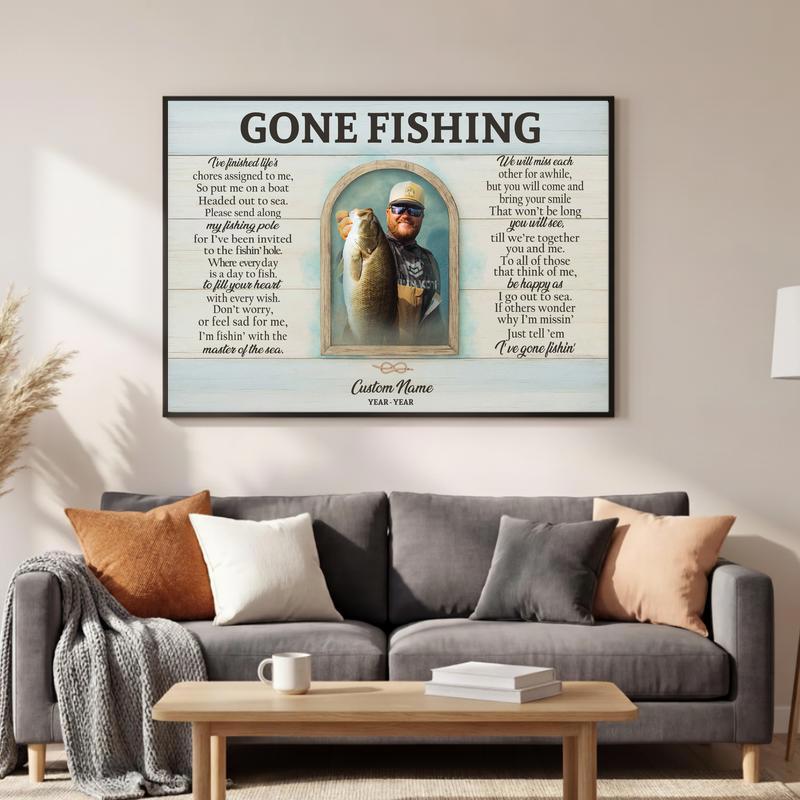 Honoring a Life Spent Fishing - Custom Memorial Photo Canvas Honoring a Life Spent Fishing - Custom Memorial Photo Canvas