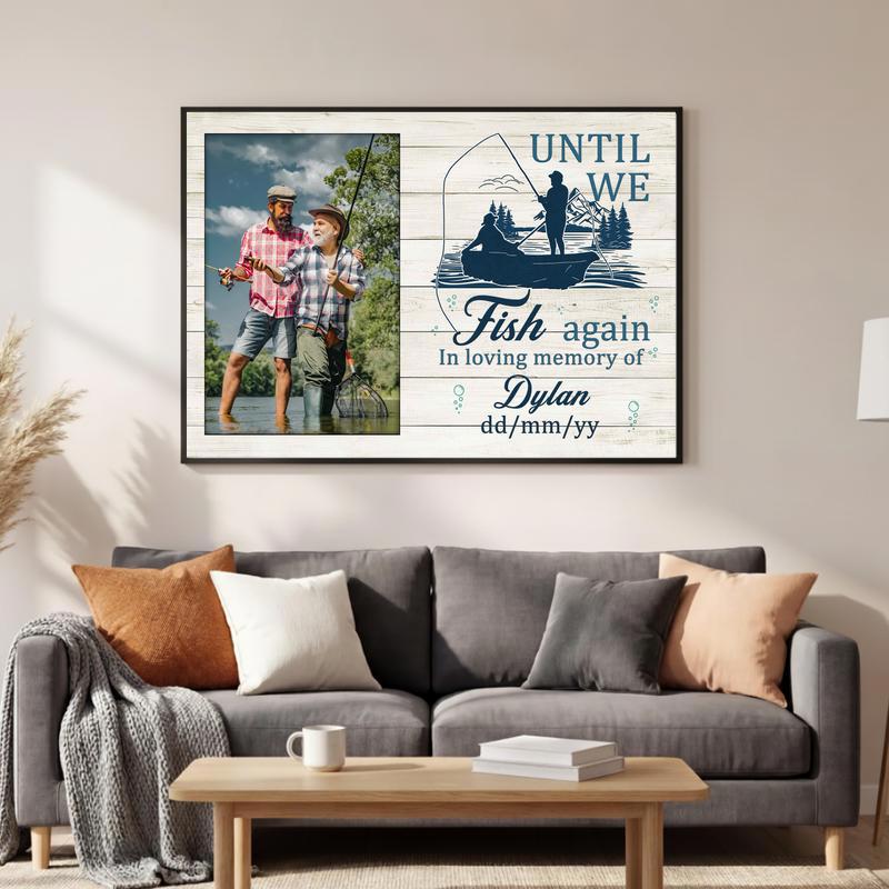 Honoring Dad's Fishing Legacy - A Heartfelt Memorial Gift Canvas