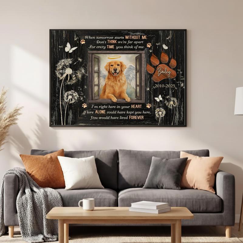 Honoring Your Dog - Rustic Farmhouse Custom Photo Tribute Canvas Honoring Your Dog - Rustic Farmhouse Custom Photo Tribute Canvas