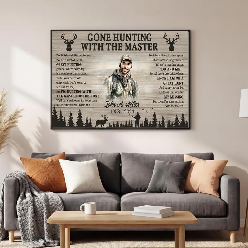 Peaceful Woods With The Master - Custom Hunting Memorial Canvas Peaceful Woods With The Master - Custom Hunting Memorial Canvas