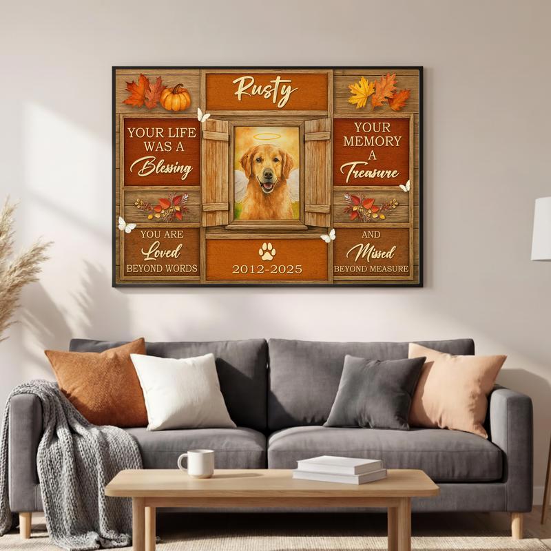 Rustic Autumn Remembrance Of Your Beloved Dog Memorial Canvas Rustic Autumn Remembrance Of Your Beloved Dog Memorial Canvas