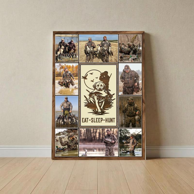 Rustic Hunter Photo Collage Canvas Gift for Outdoorsmen - Father's Day Fun