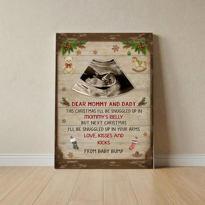 Heartwarming Baby Ultrasound Christmas Gift for Mom & Dad Canvas - Father's Day Fun
