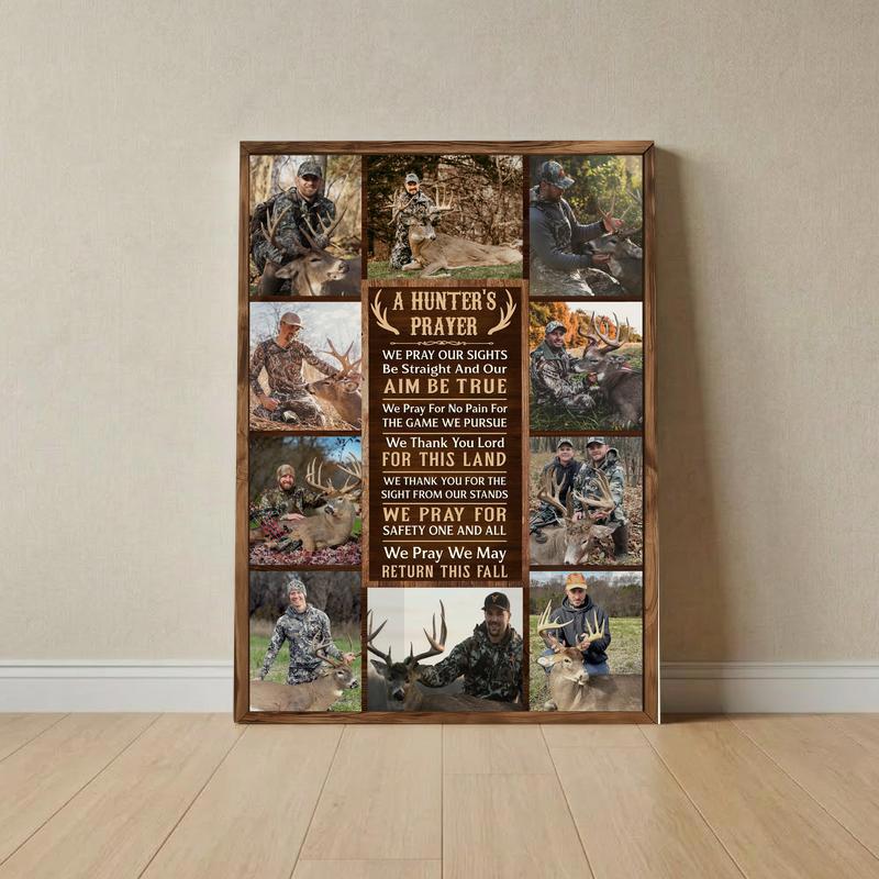 Hunter's Prayer Custom Photo Canvas - Rustic Wall Art for Him - Father's Day Fun
