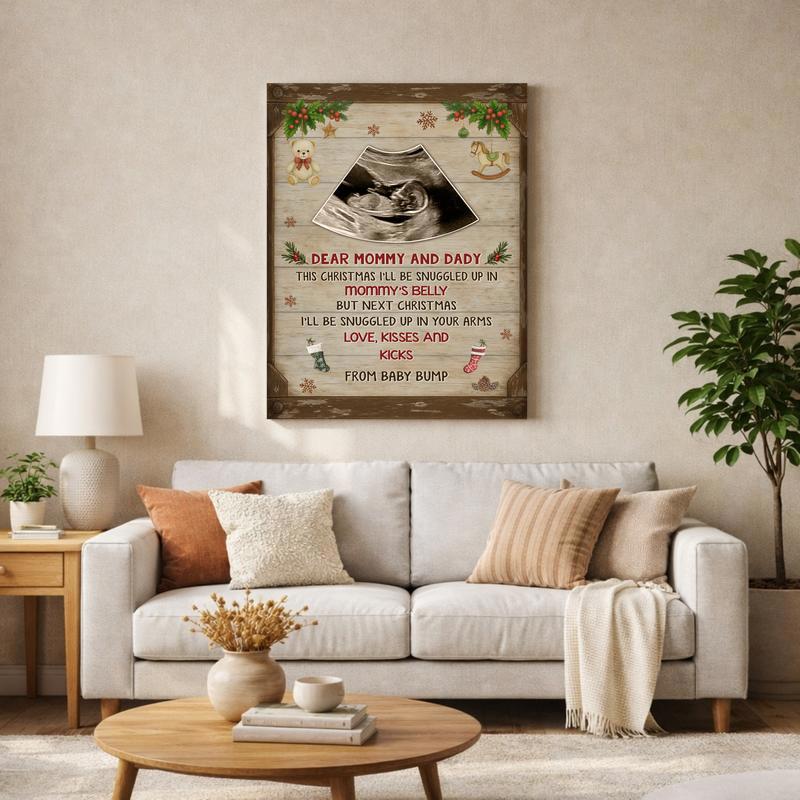 Heartwarming Baby Ultrasound Christmas Gift for Mom & Dad Canvas