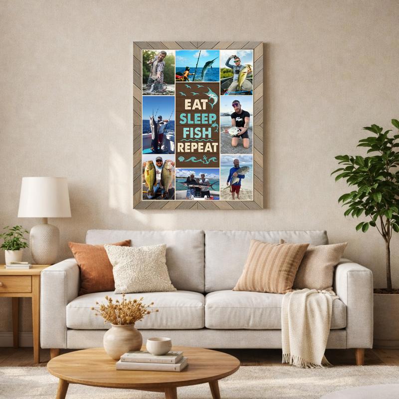Reel in the Love - Custom Fishing Memory Photo Collage Canvas