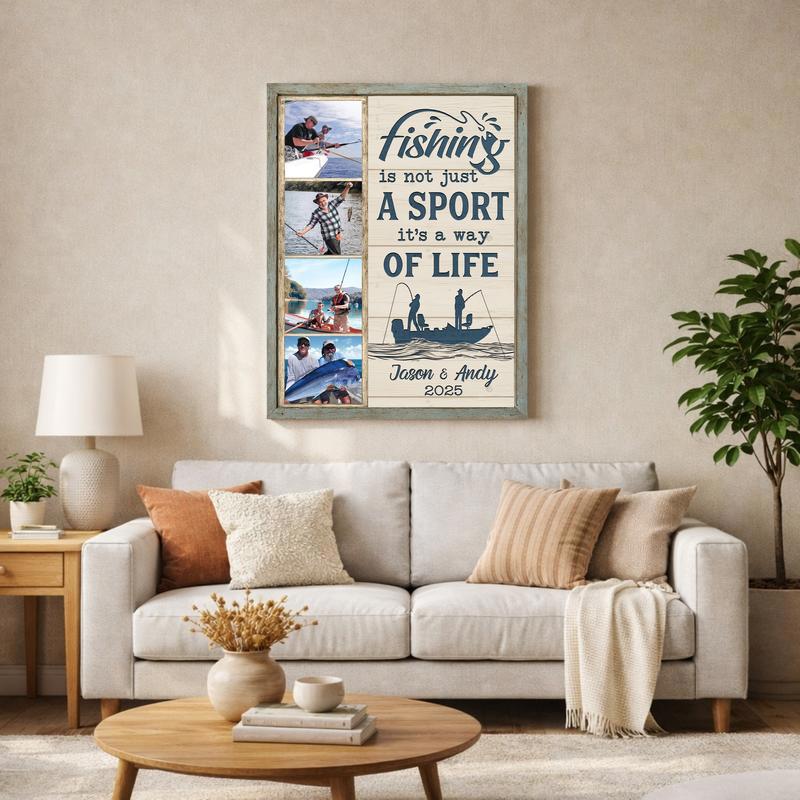 Fisherman's Coastal Memory Canvas - Custom Photo Collage Gift Fisherman's Coastal Memory Canvas - Custom Photo Collage Gift
