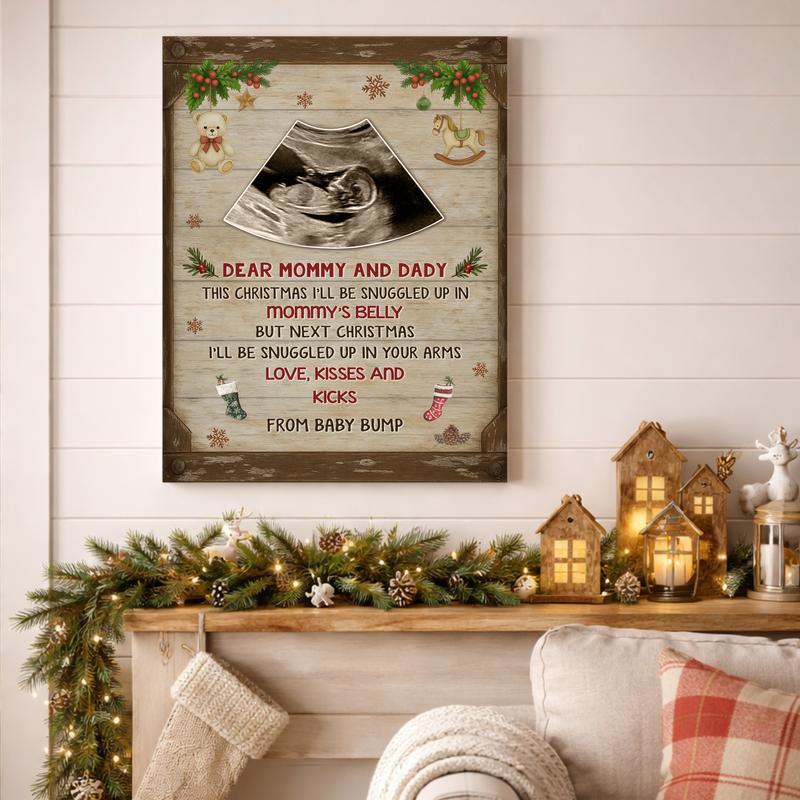 Heartwarming Baby Ultrasound Christmas Gift for Mom & Dad Canvas