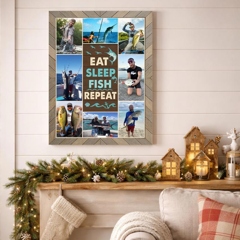 Reel in the Love - Custom Fishing Memory Photo Collage Canvas
