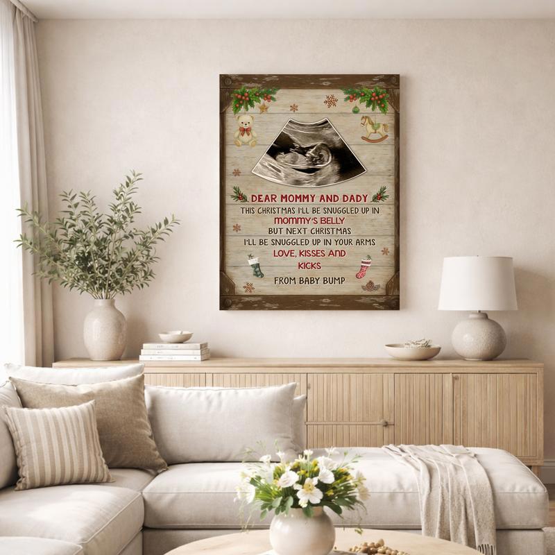 Heartwarming Baby Ultrasound Christmas Gift for Mom & Dad Canvas