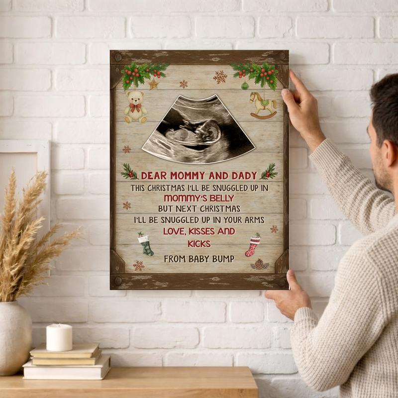 Heartwarming Baby Ultrasound Christmas Gift for Mom & Dad Canvas