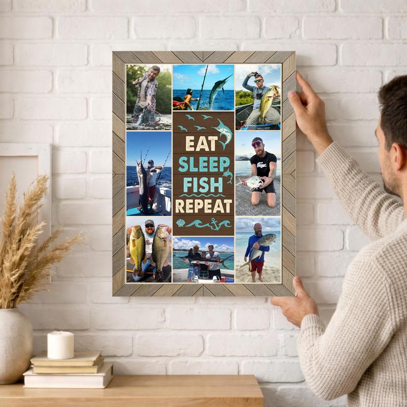 Reel in the Love - Custom Fishing Memory Photo Collage Canvas
