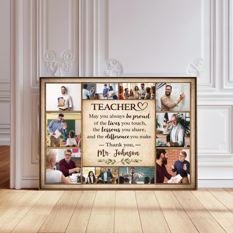 Unforgettable Teacher Appreciation & Retirement Custom Photo Canvas - Personalize Wall Art
