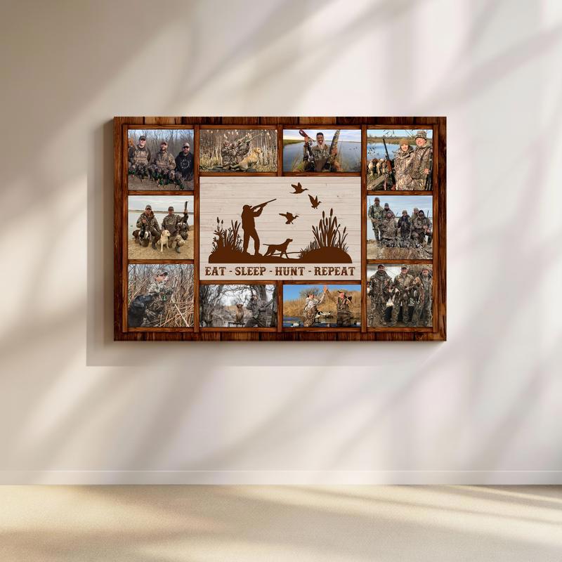Capture the Hunt - Custom Duck Hunter Photo Collage Canvas Art - Father's Day Fun