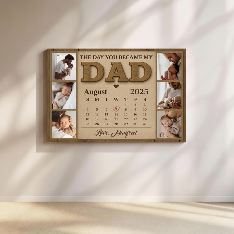 Custom First Father's Day Calendar Photo Canvas Gift - Father's Day Fun
