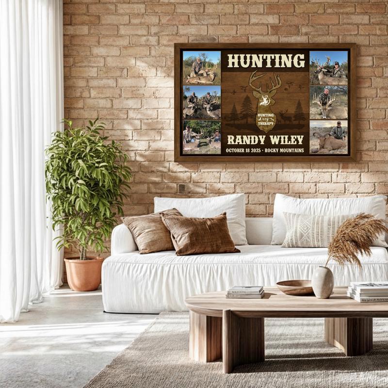 Deer Hunter's Therapy - Personalized Photo Collage Canvas Art