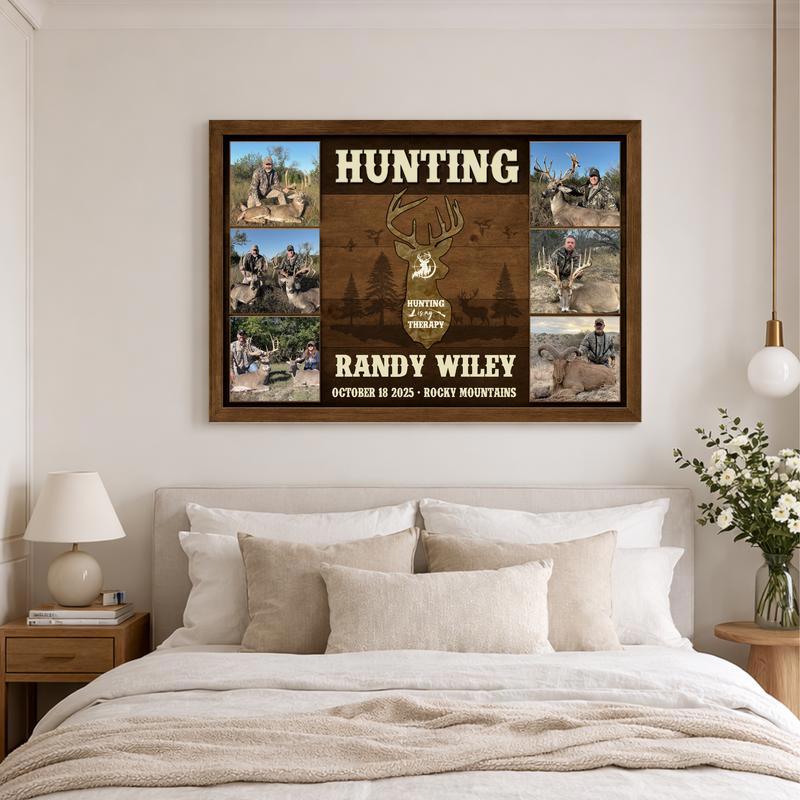 Deer Hunter's Therapy - Personalized Photo Collage Canvas Art