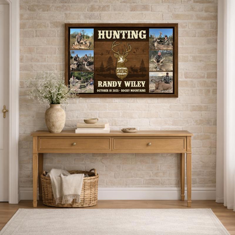 Deer Hunter's Therapy - Personalized Photo Collage Canvas Art