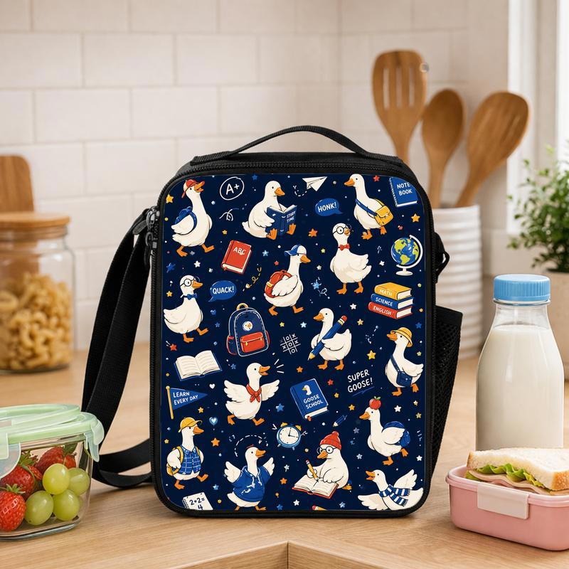 All Over Goose Lunch Bag - Fun Back To School Kids Pattern Lunch Box Bag - Savourry