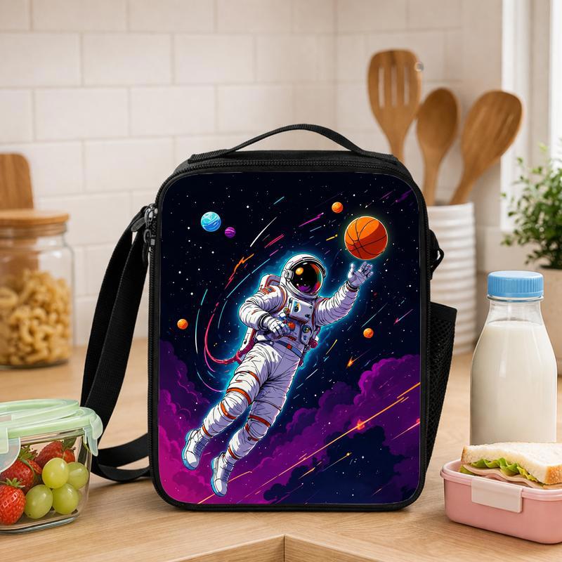 Astronaut Lunch Bag Kids - Space Sports Galaxy Design Lunch Box Bag - Savourry