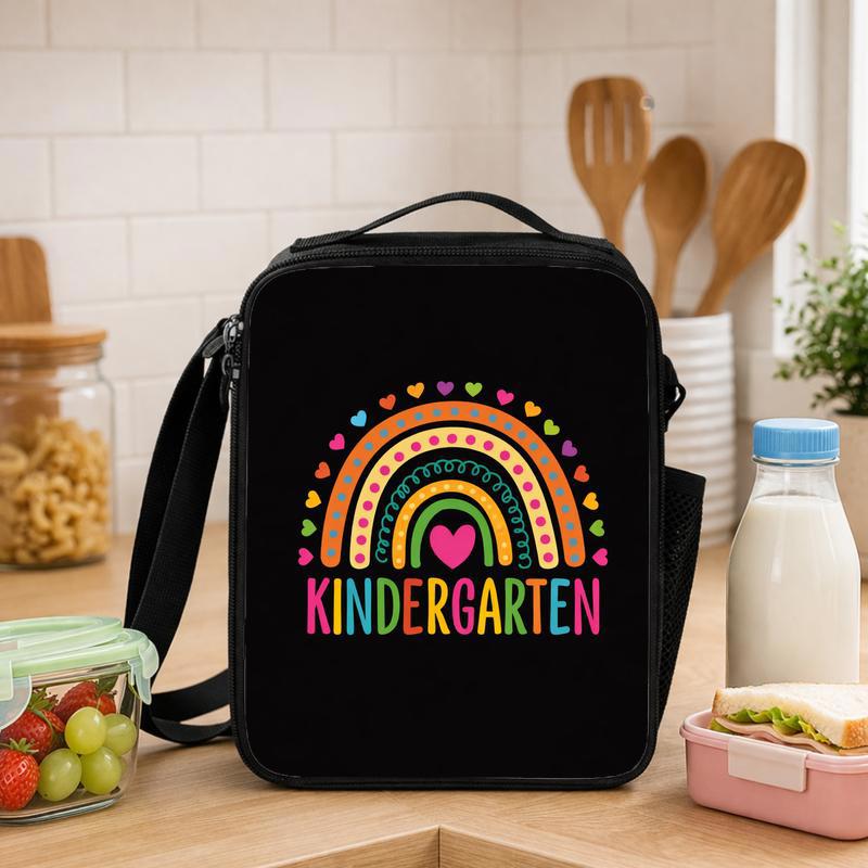Back To School Lunch Bag - Bright Rainbow Kindergarten Style Lunch Box Bag - Savourry