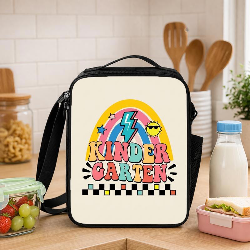 Back To School Lunch Bag - Fun Kindergarten Rainbow Cool Style Lunch Box Bag - Savourry