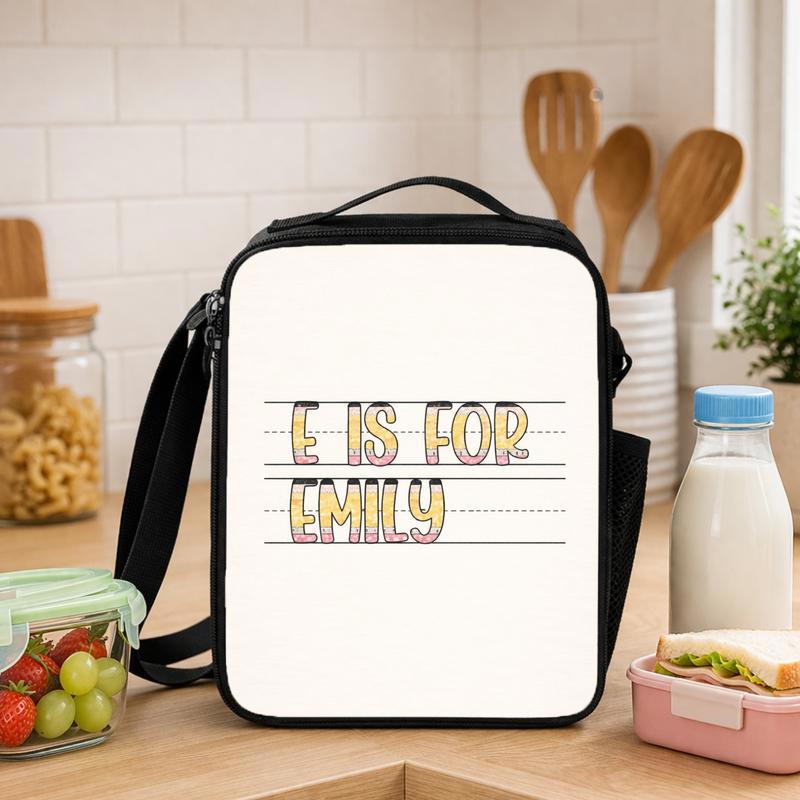 Back To School Lunch Bag - Personalized Alphabet Name Lunch Box Bag - Savourry