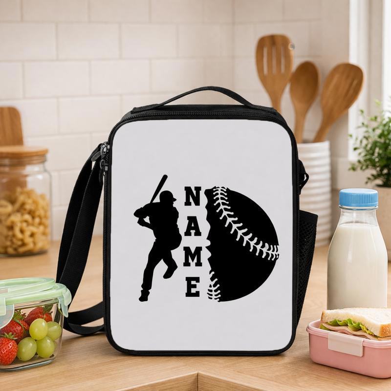 Baseball Silhouette Lunch Bag - Custom Name Kids Bag Lunch Box Bag - Savourry
