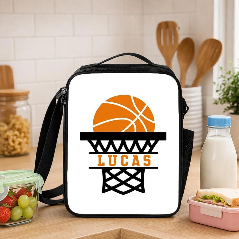 Basketball Name Lunch Bag - Back To School Custom Sport Style Lunch Box Bag - Savourry