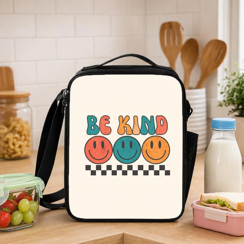 Be Kind Smiley Lunch Bag - Cute School Lunch For Kids Lunch Box Bag - Savourry
