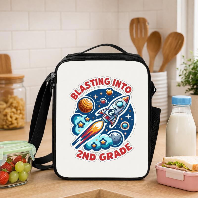 Blasting Into 2nd Grade Rocket Lunch Bag - Kids Back To School Fun Lunch Box Bag - Savourry