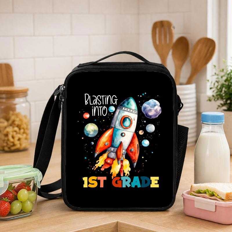 Blasting Into 1st Grade Rocket Lunch Bag - Back To School Space Theme Lunch Box Bag - Savourry