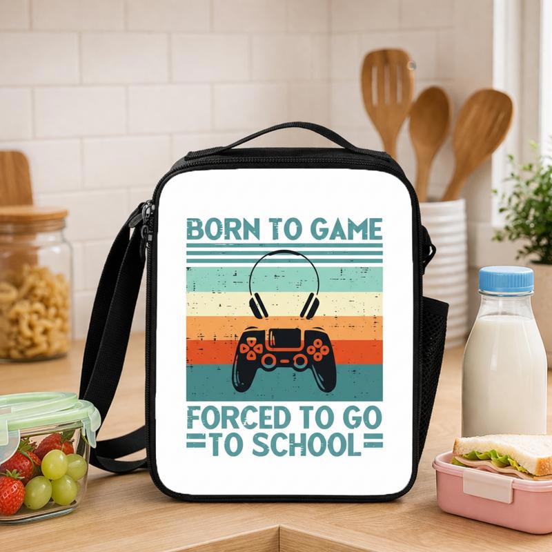 Born To Game Lunch Bag - Funny Back To School Gamer Kids Lunch Box Bag - Savourry
