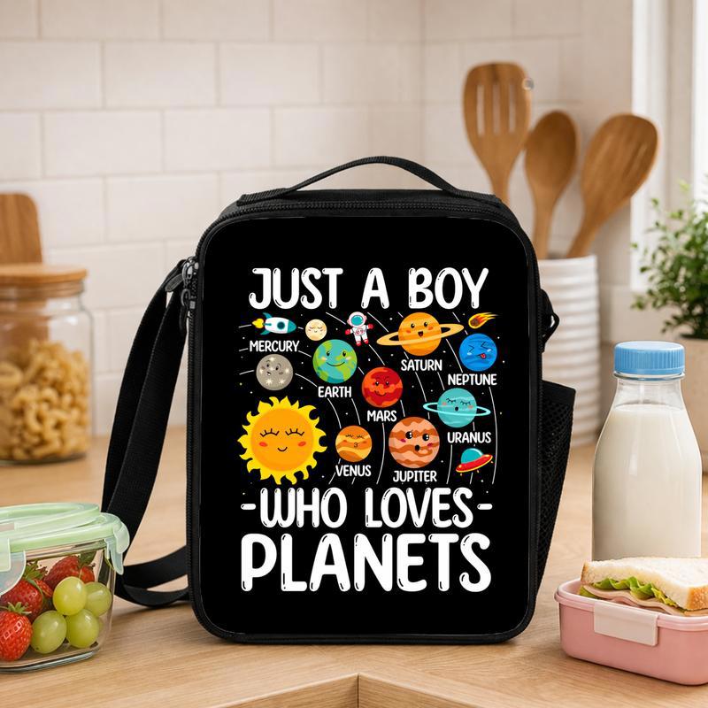 Boys Lunch Bag Space - Just A Boy Who Loves Planets Lunch Box Bag - Savourry