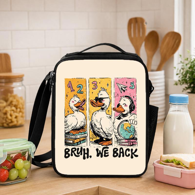 Bruh We Back Goose Lunch Bag - Funny Back To School Kids Lunch Box Bag - Savourry