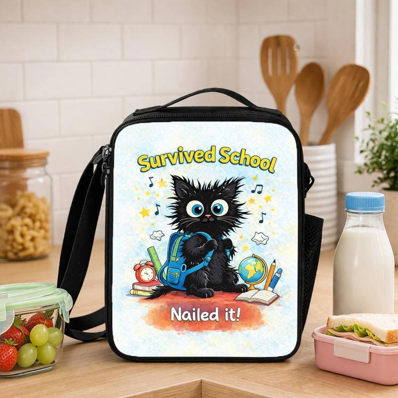 Cat Survived School Lunch Box Bag - Savourry