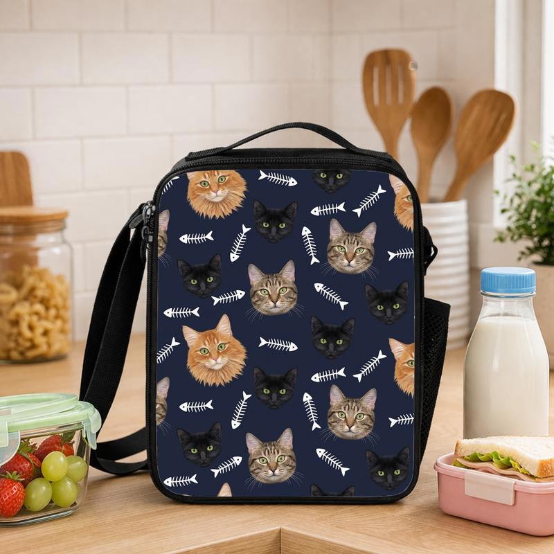 Cats & Fish Bones Lunch Box Bag - Savourry