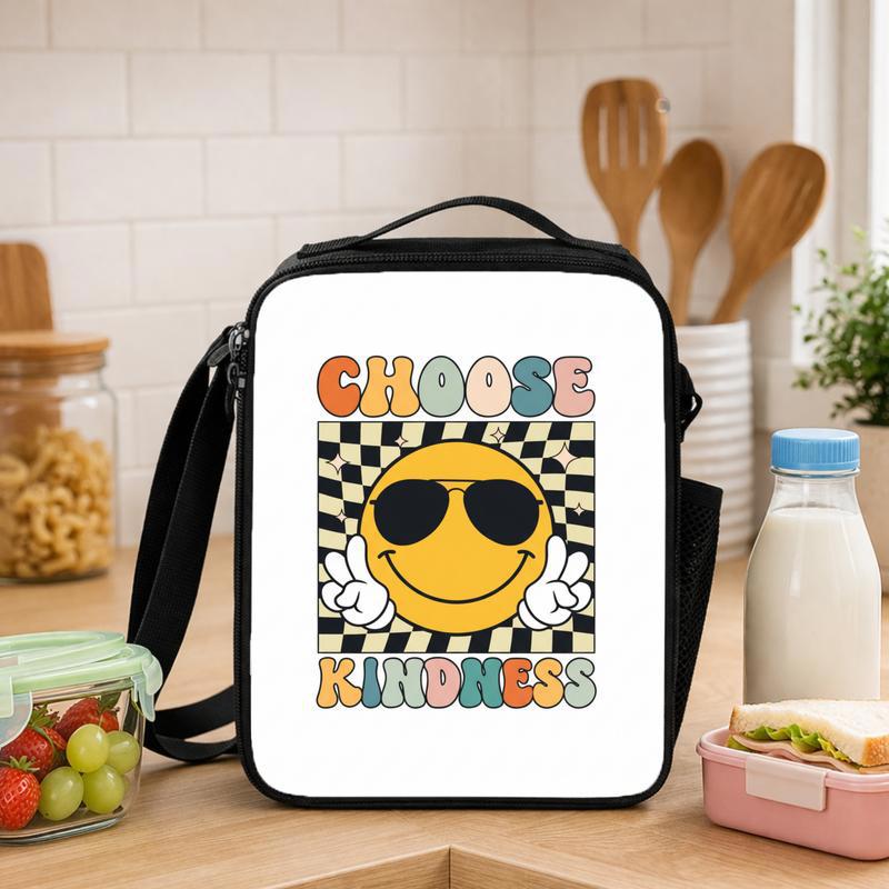 Choose Kindness Lunch Bag - Positive Smiley Kids Design Lunch Box Bag - Savourry