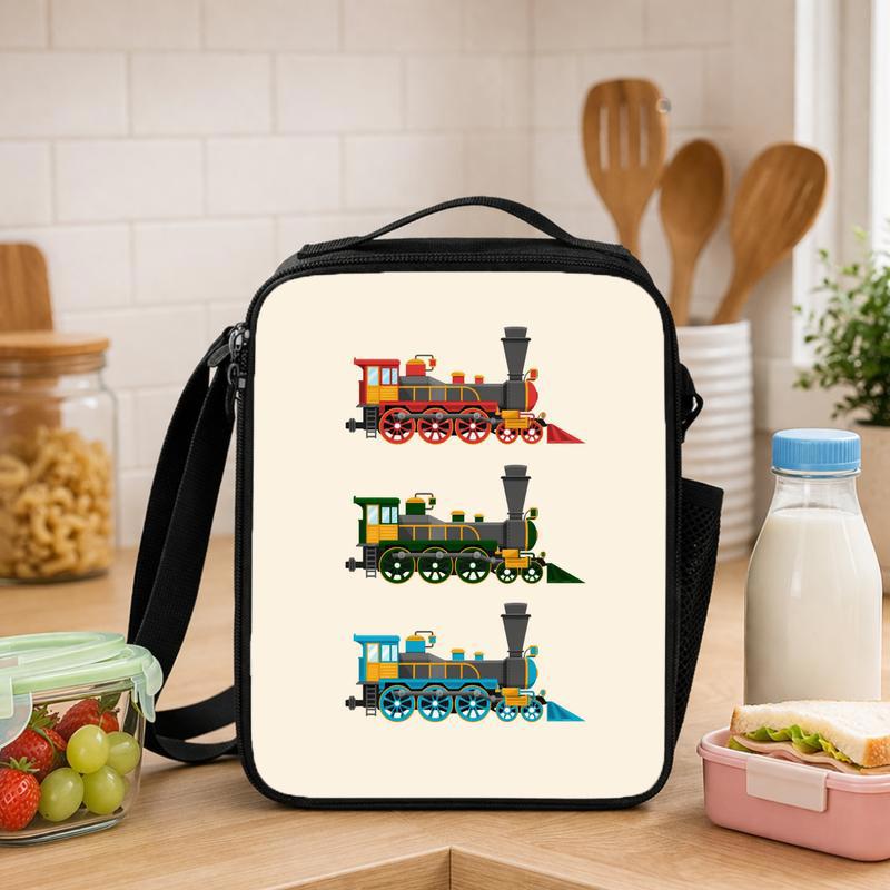 Classic Train Kids School Lunch Bag - Vintage Locomotive Bag Lunch Box Bag - Savourry