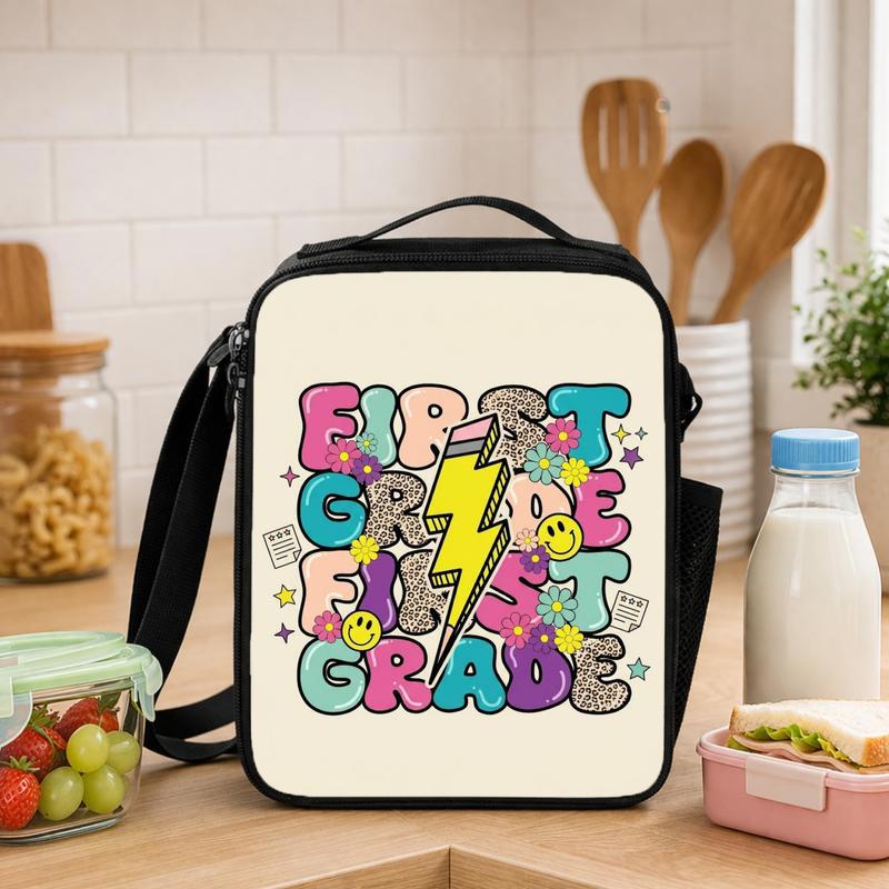 Color Pop Rock First Grade Lunch Bag - Cute Back To School Bag Lunch Box Bag - Savourry