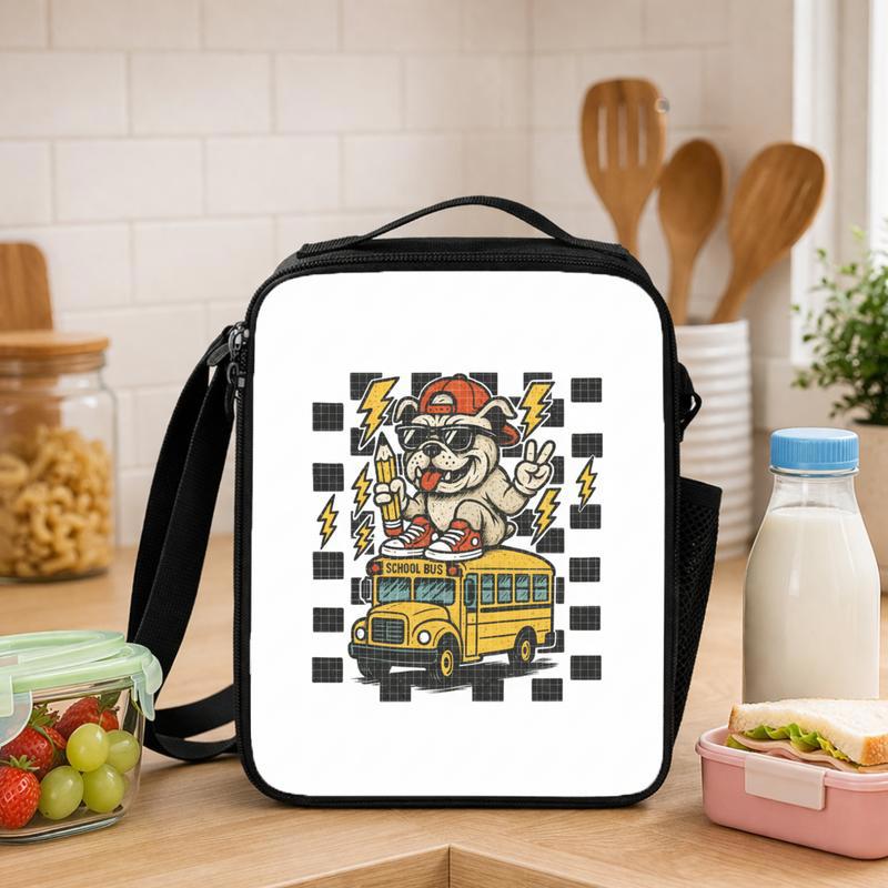 Cool Bulldog Back To School PNG _ Kids School Shirt Design Lunch Box Bag - Savourry