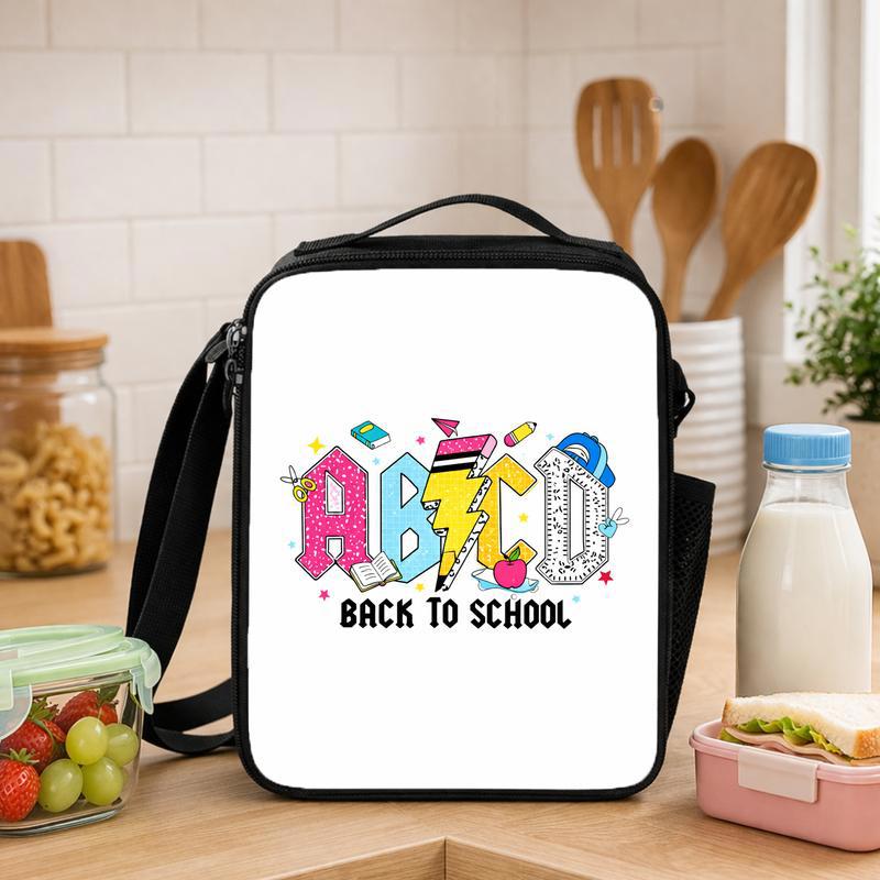 Cool Kids Lunch Bag - ABC Lightning Back To School Design Lunch Box Bag - Savourry